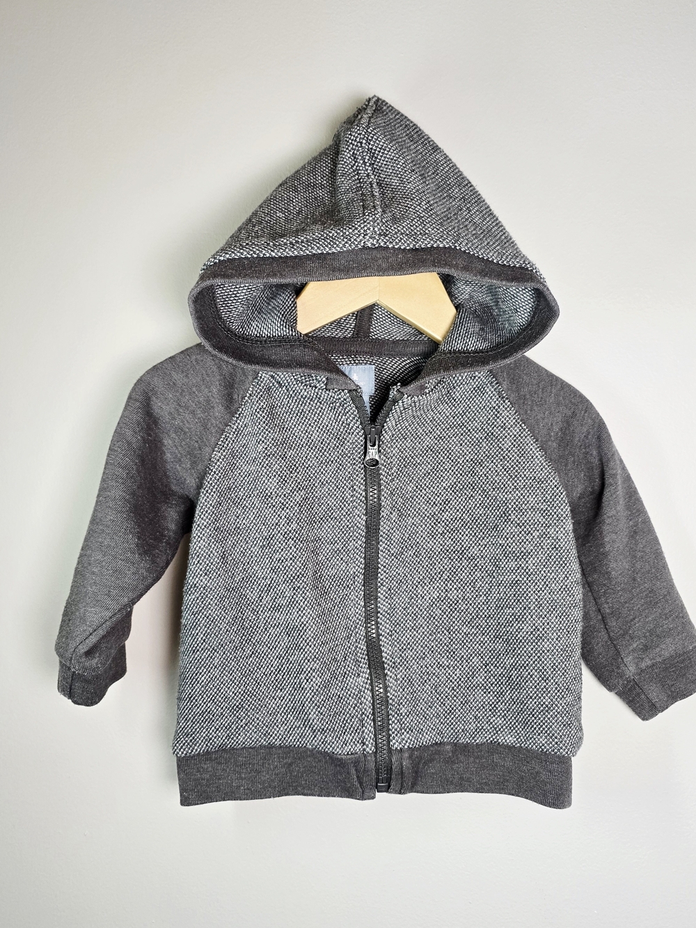 GAP Kids Charcoal & Heather Grey Hooded Zip Cotton Sweatshirt